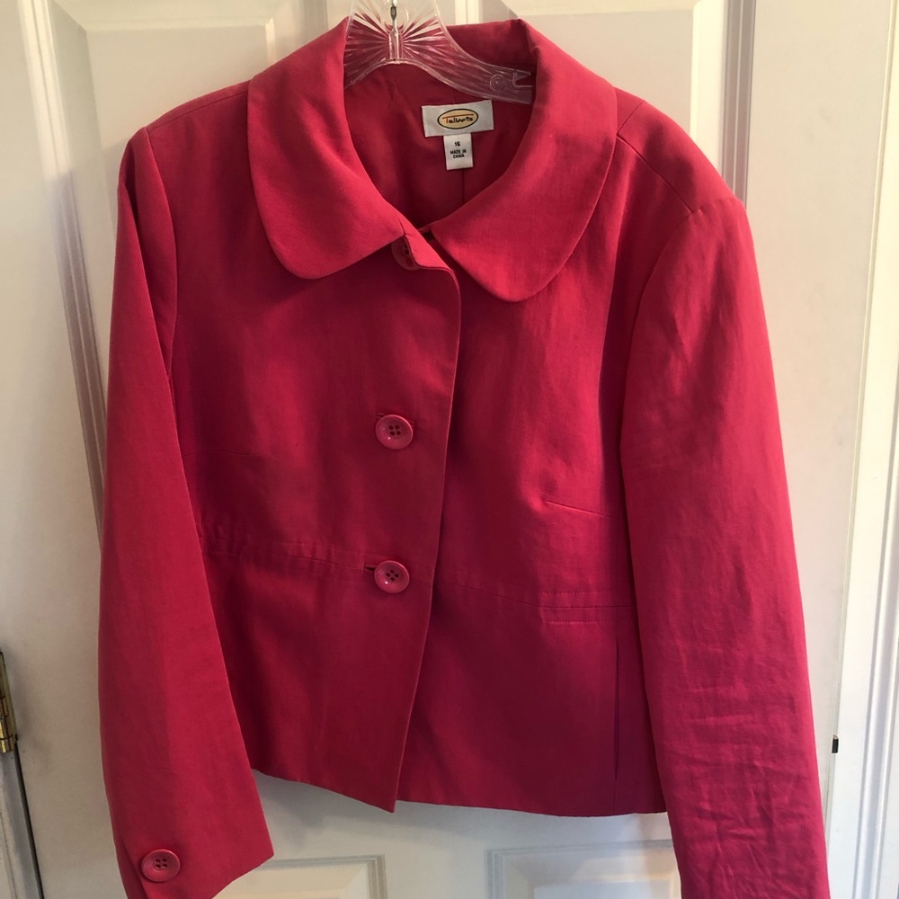 Talbots bright pink blazer size 16